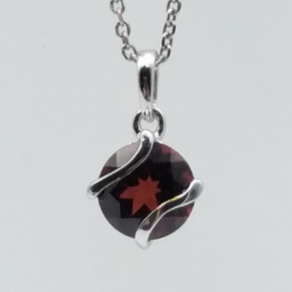 Sterling Silver Garnet Pendant